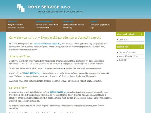 rony service, s. r. o. – ekonomické poradenství a obchodní činnost