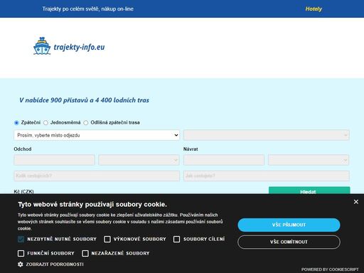 informace o trajektech, rezervace a nákup on-line, ferry, cestování, lodní doprava, lodní plavby, dovolená, moře