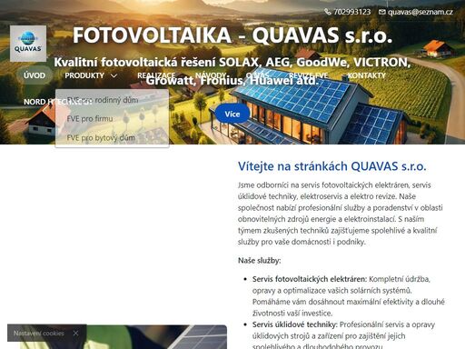    
   
   
   
   
vítejte na stránkách quavas s.r.o.   
jsme odborníci na servis fotovoltaických elektráren, servis úklidové techniky, elektroservis a...