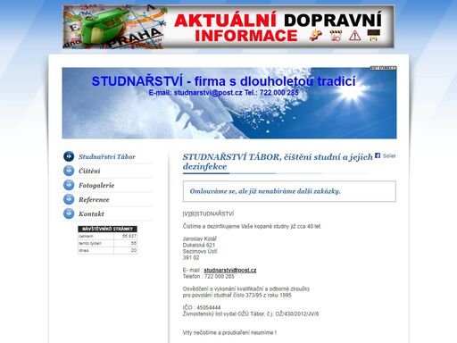 čištění kopaných studní a jejich dezinfekce.; svet-stranek.cz : osobní stránky zdarma snadno a rychle