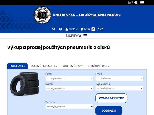 pneubazar-haviřov.cz, prodejnu v haviřově. skladem 3000ks pneu, 1500ks disků. doprava po celé čr. pneuservis, pneubazar, výkup, prodej, jeté pneu, použité plechové disky, hlinikové kola, osobní, suv, cargo, nákladní, dodávkové, 4x4, servis letní zimní celoroční použité jeté bazarové levné starší pneu pneumatiky gumy kusové nízka cena rft ssr alu plechové hlinikové ocelové disky kola osobní suv cargo dodavkové c nakladní 4x4 van pneuservis autoservis pneubazar výkup prodej pneubazar-haviřov v haviřove přezutí uskladnení výmena rýchlostní index ostrava haviřov orlová karviná šenov frýdek-místek clr barum goodyear hankook kleber nokian bridgestone michelin continental pirelli dunlop značení pneu pneumatik rozměry rozměr prodejci prodejce mírně auto run flat runflat automobilové litinové cečka servis bazar e-shop eshop opravy lepení oprava pneuservisy  rozměry rozměr prodejci prodejce pneu bazar ráfek ráfky límec límcové r13 r14 r15 r16 r17 r18 r19 r20 r21