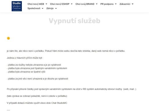 vypnutí služeb, vypnutí služeb -