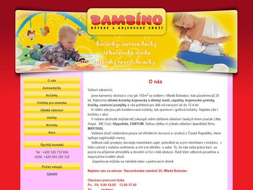 bambíno mladá boleslav prodává kočárky, autosedačky, hračky, postýlky, těhotenskou módu a vše pro děti.
