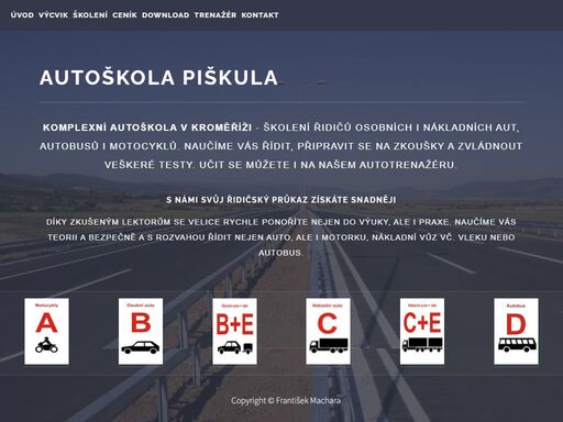 výuka a výcvik řidičů osobních aut, motocyklů, autobusů pod taktovkou 

zkušených lektorů - získejte svůj vysněný řidičský průkaz snadněji.