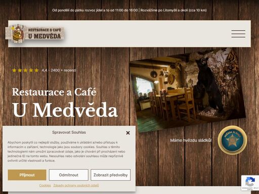 restaurace a café u medvěda v litomyšli. staročeská restaurace s unikátním interiérem a vyhlášenou kuchyní.