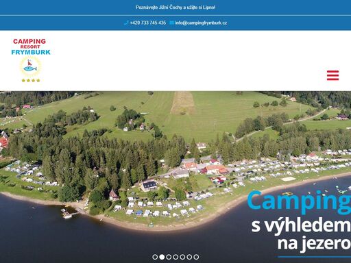 jsme rodinný kemp přímo na břehu lipenského jezera u vesničky frymburk. v areálu je k dispozici 140 karavanových míst s elektrickými přípojkami. stanová místa jsou i s možností přípojky na elektřinu. náš resort má pro vás připravené také ubytování – kompletně vybavené luxusní a economy mobilní domky a glamping stanové chaty.