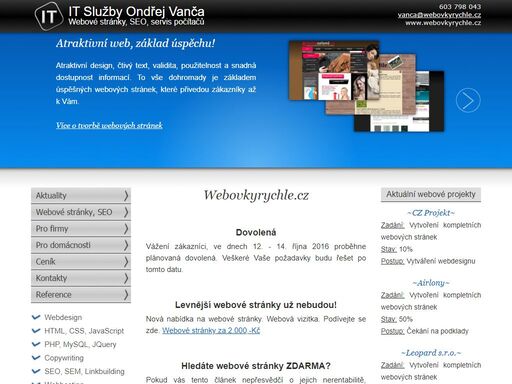 ondřej vanča it služby, nabídka služeb v oblasti it. webové stránky, eshopy, aplikace na míru.