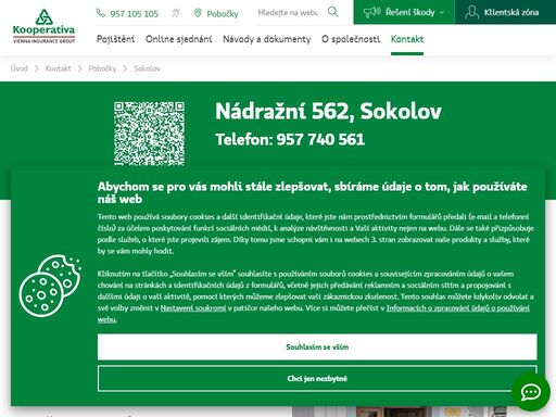 pojišťovna kooperativa - sokolov, nádražní 562, tel.: 957 740 561, e-mail: lhavlena@koop.cz, libor havlena - odpovědný vedoucí