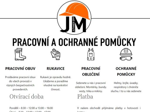 ochranné a pracovní pomůcky - miloslav jüthner