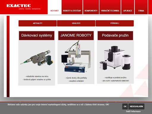 exactec - roboty, systémy a komponenty pro automatizaci. 