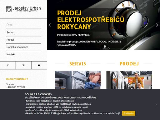prodej automatických praček, myček, sušiček, chladniček, mrazáků, mikrovlnných troub, vestavných spotřebičů a opravy automatických praček, myček, sušiček, chladniček, mrazáků, vestavných spotřebičů