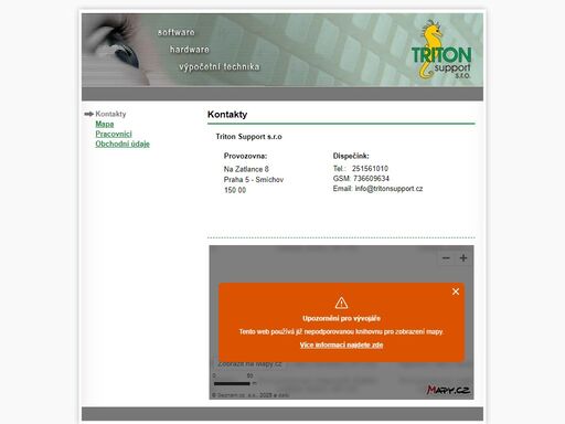 stránka firmy triton support s.r.o