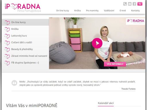 kurzy správné manipulace s novorozencem a malým dítětem, psychomotorická poradna, laktační poradenství, plavání s novorozenci a kojenci.