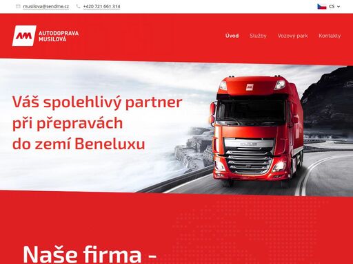 váš spolehlivý partnerpři přepraváchdo zemí beneluxu