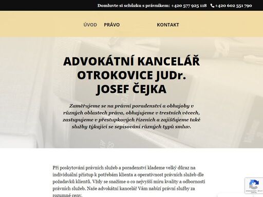 poskytujeme právní poradenství a obhajoby v různých oblastech práva. pokud hledáte spolehlivého právníka ze zlína či otrokovic kontaktujte advokátní kancelář judr. josefa čejky.