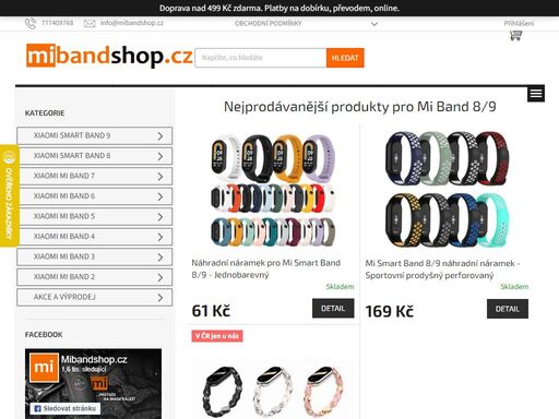 nejširší nabídka pro váš mi band 1/2/3/4/5/6/7/8/9. ? fitness náramky ? náhradní náramky a řemínky ? ochranná skla a fólie ? nabíjecí kabely ? náhradní cvočky.