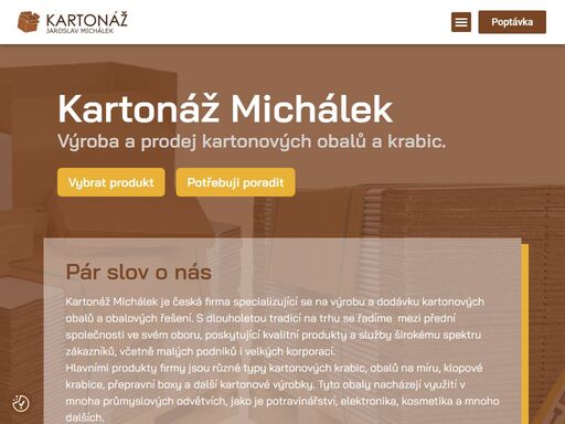 kartonáž michálek - zabýváme se výrobou a prodejem kartonových obalů na zakázku. vyrobíme vám přesně takový obal, jaký budete potřebovat.