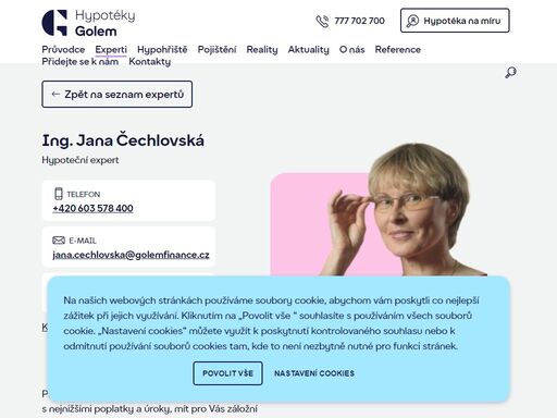potřebujete pomoc s financováním nového bydlení? kontaktujte hypotečního experta ing. jana čechlovská, tel. +420 603 578 400, který vám pomůže nejen s hypotékou.