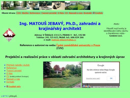 návrhy a projekty zahrad, krajinné tvorby v praze a středních čechách již od roku 1994. matouš jebavý - zahradní architektura, individuální projekty, návrhy v souladu s vašemi přáními a jedinečným charakterem a atmosférou lokality, filozofie genius loci. reference, typový (ukázkový) projekt, cv, ukázky z tisku.