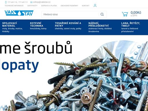 velkoobchodně dodáváme spojovací materiál. v maloprodeji nabízíme kromě spojovacího materiálu také hutní a stavební materiál a sortiment železářství a domácích potřeb.