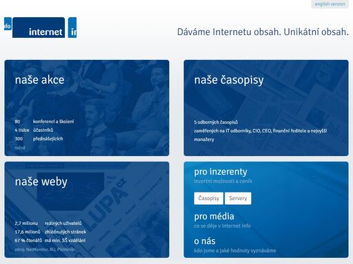 poskytuje obsah s přidanou hodnotou. nabízí odbornost na webu, konferencích, seminářích a školeních. nastoluje unikátní témata, přináší souvislosti,…