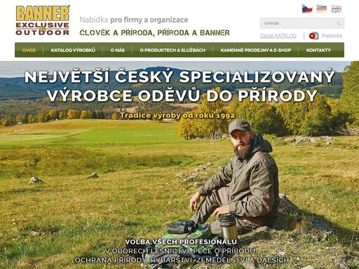 banner - prezentace nabídky pro firmy a organizace
kvalitní oděvy a potřeby pro profesionály v oborech lesnictví, myslivost, péče o přírodu, rybářství, zemědělství a ochrana přírody.