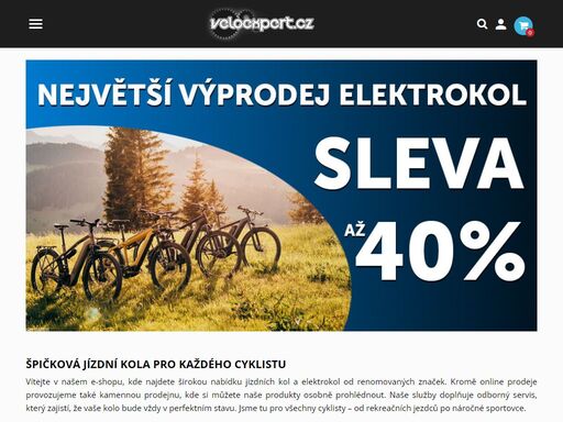 prodej jízdních kol, elektrokol a cyklo doplňků.