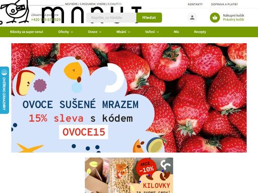 manut.cz  plníme spíže kvalitními oříšky, sušeným ovocem a dalšími dobrotami.