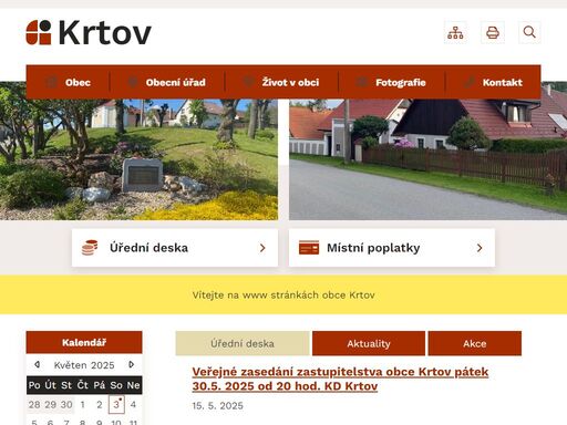 oficiální stránky obce krtov