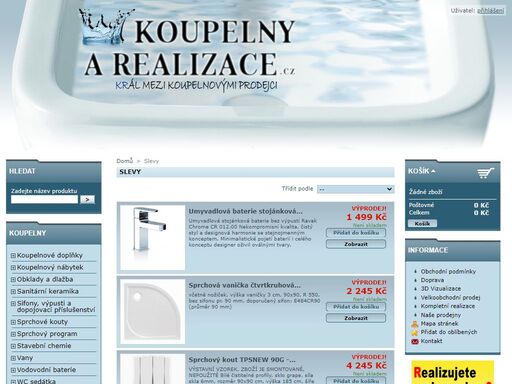 internetový obchod nabízející: koupelny, vodoinstalační materiál, topenářský materiál a potřeby pro dům a zahradu