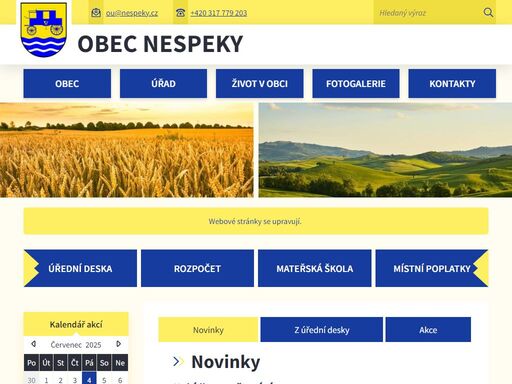 oficiální stránky obce nespeky