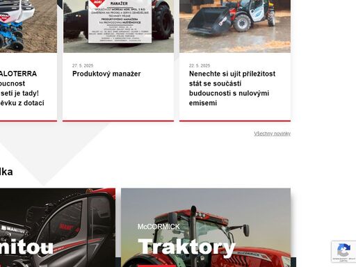 prodej a servis zemědělských strojů se zaměřením na manipulaci, dopravu, traktory, setí a ochranu rostlin, zpracování půdy, krmení zvířat, oblast vinohradnictví a sadařství.