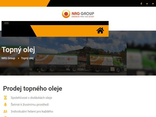 prodej topného oleje nrg group. nabízíme spolehlivost v dodávkách oleje, jež jsou šetrné k životnímu prostředí. nabízíme individuální řešení pro každého kdekoliv na území čr.