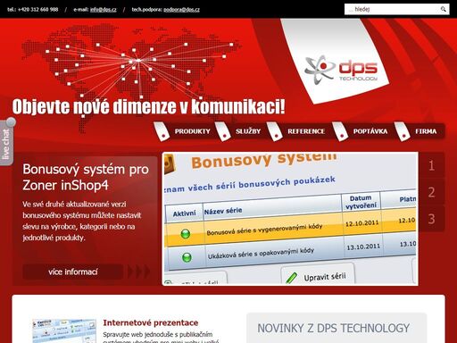 internetové prezentace na cms kentico, internetové prodejny na zoner inshopu, návrh corporate identity, produktová fotografie, virtuální prohlídky, to vše od dps technology s.r.o.