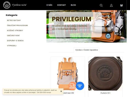 homepage.  





   šijeme na míru



   lokální výroba



   podporujeme české řemeslo



   vyrobeno ručně




 
 
jsme odhodláni pracovat na vzájemné důvěře a rozvíjet
naše výrobky poctivou prací. k tomu používáme houževnaté
a odolné materiály, které s vaší péčí vydrží třeba i na celý…