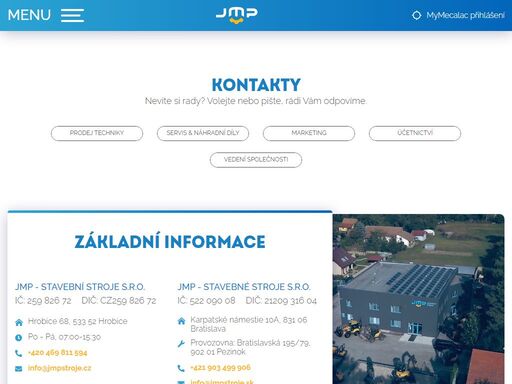 jmp stavební stroje - dodavatel nové i použité stavební techniky, strojů a zařízení - včetně servisu. online půjčovna stavebních strojů a techniky.
