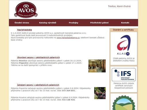 avos a.s. pekárenská a cukrářská výroba,  pěstitelské pálení ovocných kvasnic