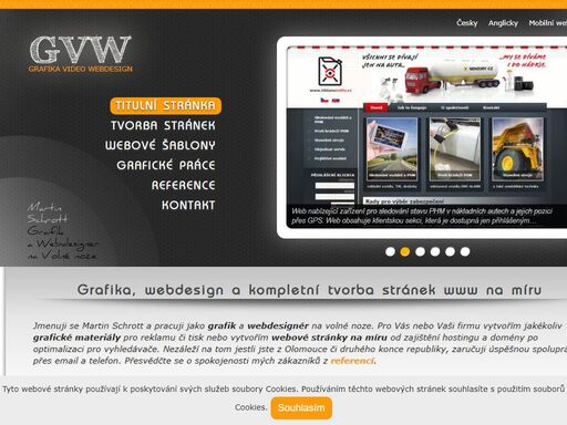 vytvářím grafické materiály pro reklamu či tisk a webové stránky na míru od zajištění hostingu a domény po optimalizaci pro vyhledávače.