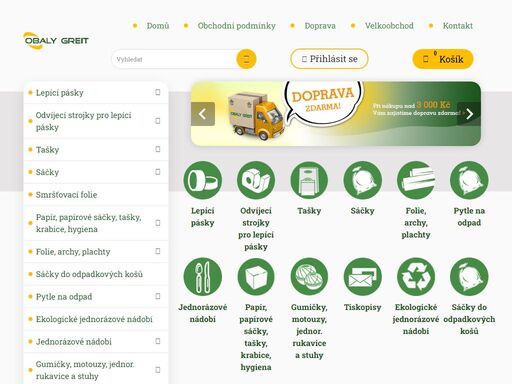 obaly greit plzeň působí na trhu již déle než 30 let. prodej obalů, obalového materiálu, tašky, krabice, fólie, lepící pásky a sáčky v plzni.