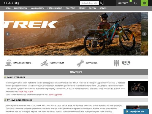 prodej a servis jízdních kol trek, elektrokol apache a haibike. nabídka sportovního oblečení a obuvi. servisní středisko vidlic a tlumičů rock shox a fox. samoobslužná dílna pro veřejnost. zakázková stavba kola dle přání zákazníka. servis a opravy jízdních kol všech značek.