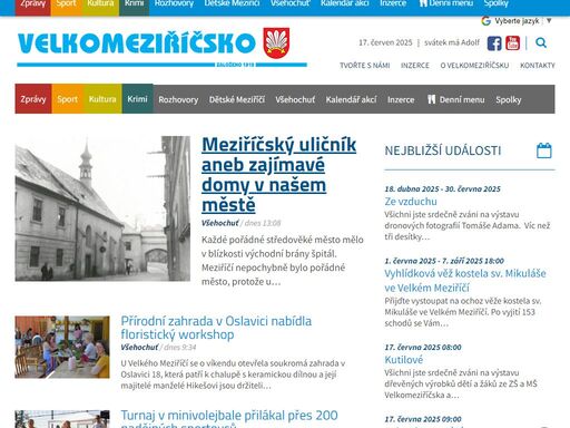 když se něco šustne ve velkém meziříčí, víme o tom. každý den vám přinášíme zprávy, reporty a rozhovory z velké meziříčí. články z oblastí domácích zpráv, sportu, kultury i krimi, a spousty dalšího.