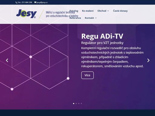 jesy - měření a regulace, měřicí a regulační technika pro vzduchotechniku a kotelny, měření a regulace vzduchotechnických prvků