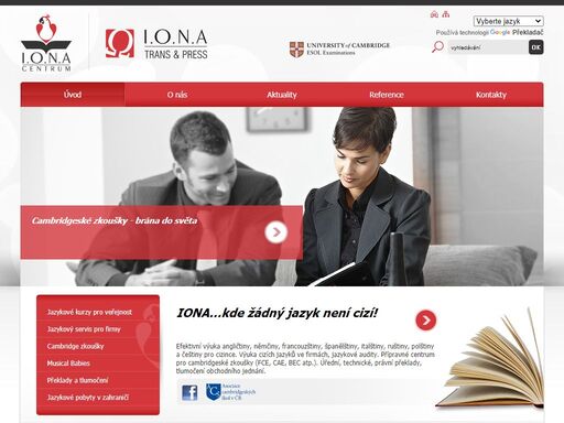 jazyková škola iona český těšín, kurzy angličtiny a jazykové překlady,  cambridgeské zkoušky fce cae