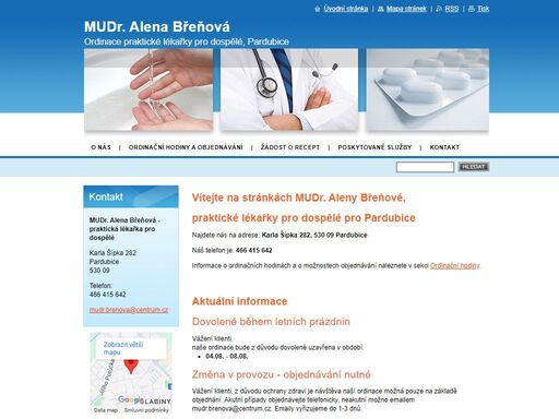 mudr. alena břeňová
ordinace praktické lékařky pro dospělé, pardubice