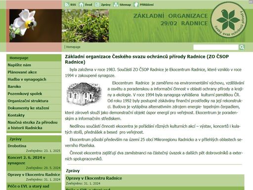 čspo, český svaz ochránců přírody, základní organizace 23/02 radnice u rokycan.