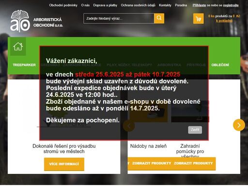 kvalitní arboristické vybavení nejen pro profesionály. první kamenný obchod a e-shop v čr od roku 1999 se specializovaným vybavením pro arboristiku.