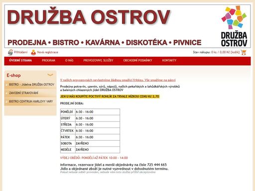 družba ostrov, karlovy vary,  bistro, závodní stravování, jídelna,  