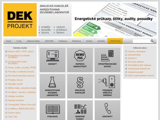 projekty, posudky, konzultace, dozory, výzkum publikace, semináře, školení