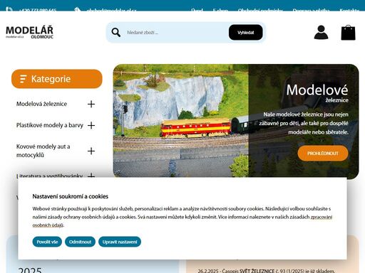 modelář olomouc, modelová železnice, plastikové modely, kovové modely aut