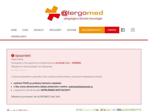 ordinace s odbornou specializací na alergologii a klinickou imunologii v českém těšíně. alergologické, spirometrické a imunologické vyšetření, kožní testy. 